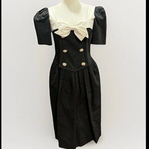 Vintage 1980s Miss O by Oscar de La Renta Evening Dress Bow Dinner Party Size 6